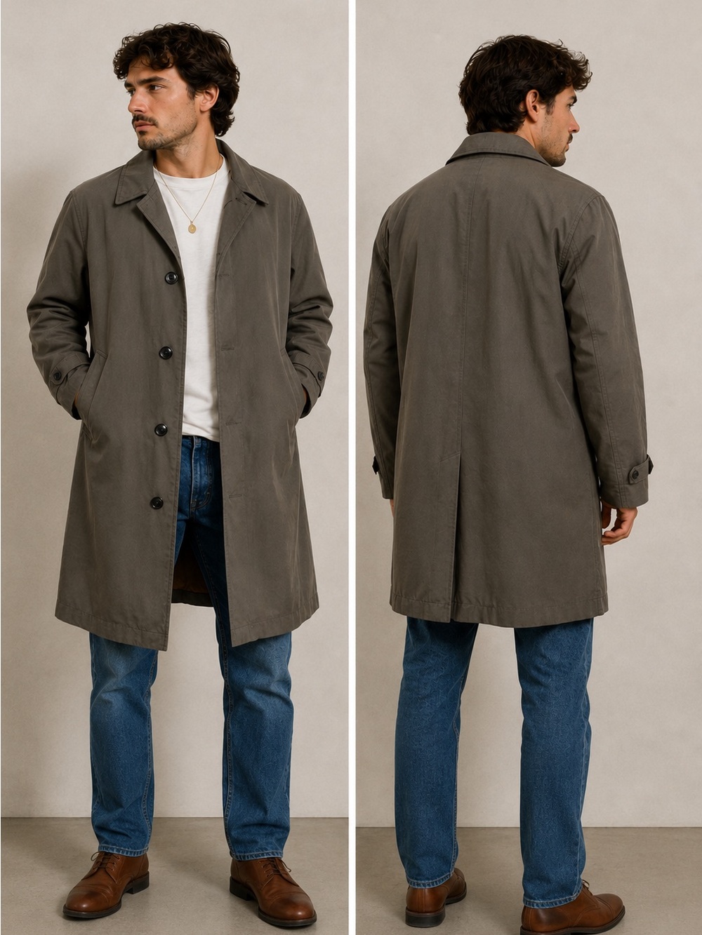 Envy-Perma-Press Men’s R-44 Faux Fur Lined Coat-Made in Japan
